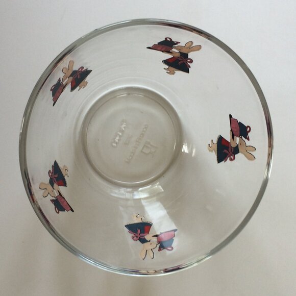 IKEA Christmas Bunny Rabbit w\Gifts Bowl Clear Glass Made in France - Picture 6 of 8